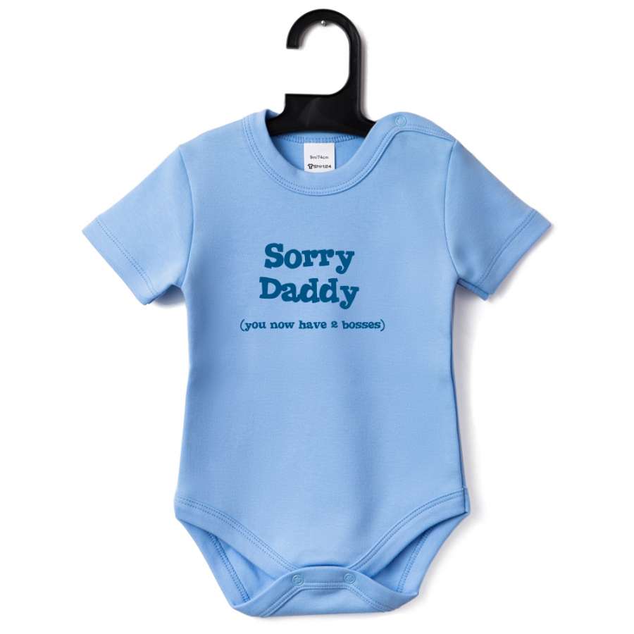 Ανοιχτό μπλε βρεφικό φορμάκι Sorry Daddy
