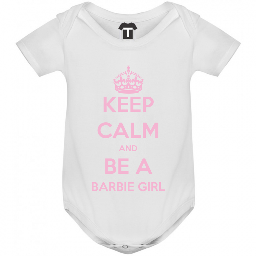  Λευκό κορμάκι Keep Calm and be a barbie girl
