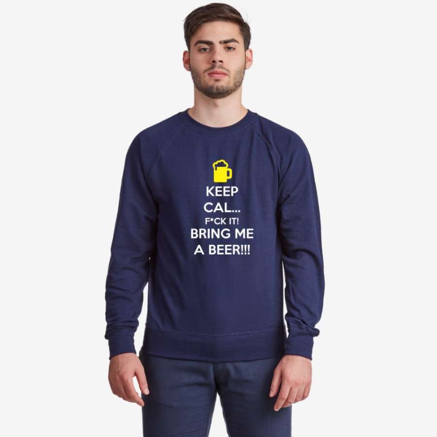 Ανδρική μπλούζα σκούρο μπλε χρώμα блуза Keep Calm and bring me a Beer