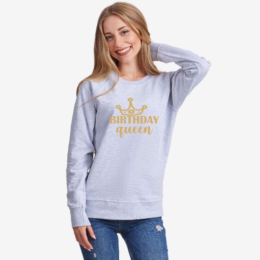 Γυναικεία μπλούζα γκρι χρώμα  Birthday Queen