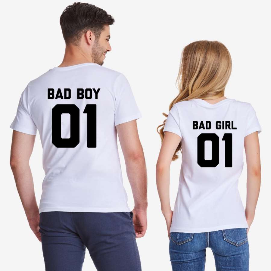 Σετ για ζευγάρια άσπρο χρώμα Bad Boy and Bad Girl