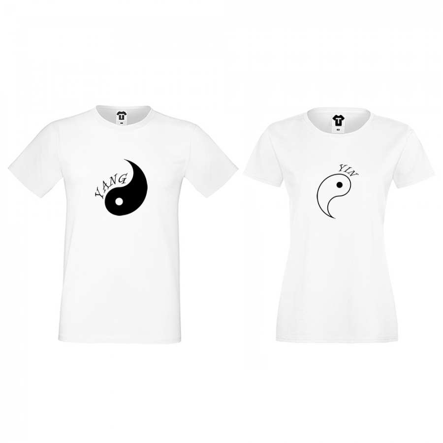 Σετ για ζευγάρια άσπρο χρώμα Yin Yang