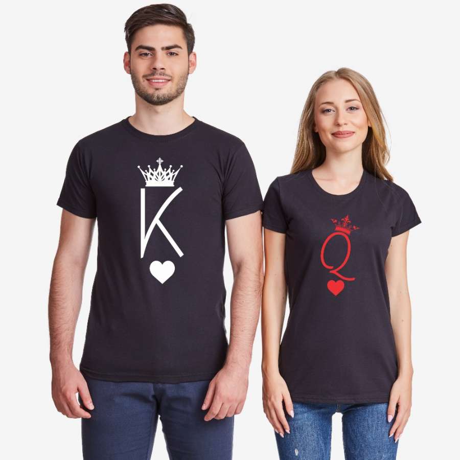 Σετ για ζευγάρια μαύρο χρώμα King and Queen Symbols