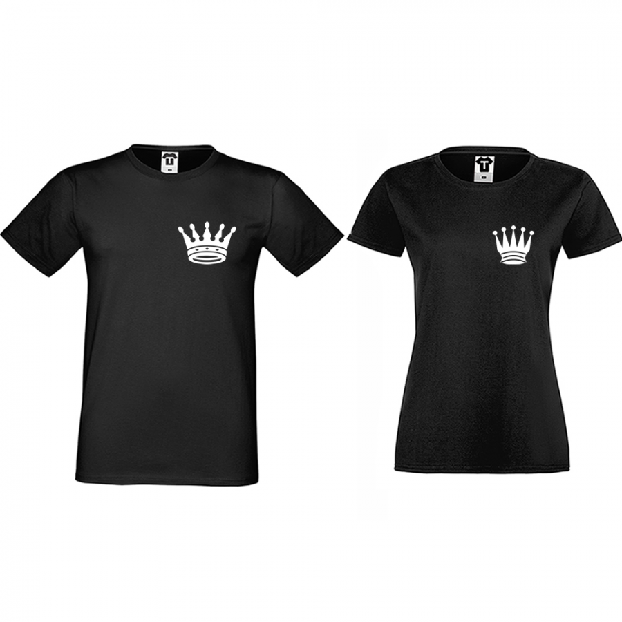 Σετ μπλούζες για ζευγάρια μαύρο χρώμα  Pocket Crowns