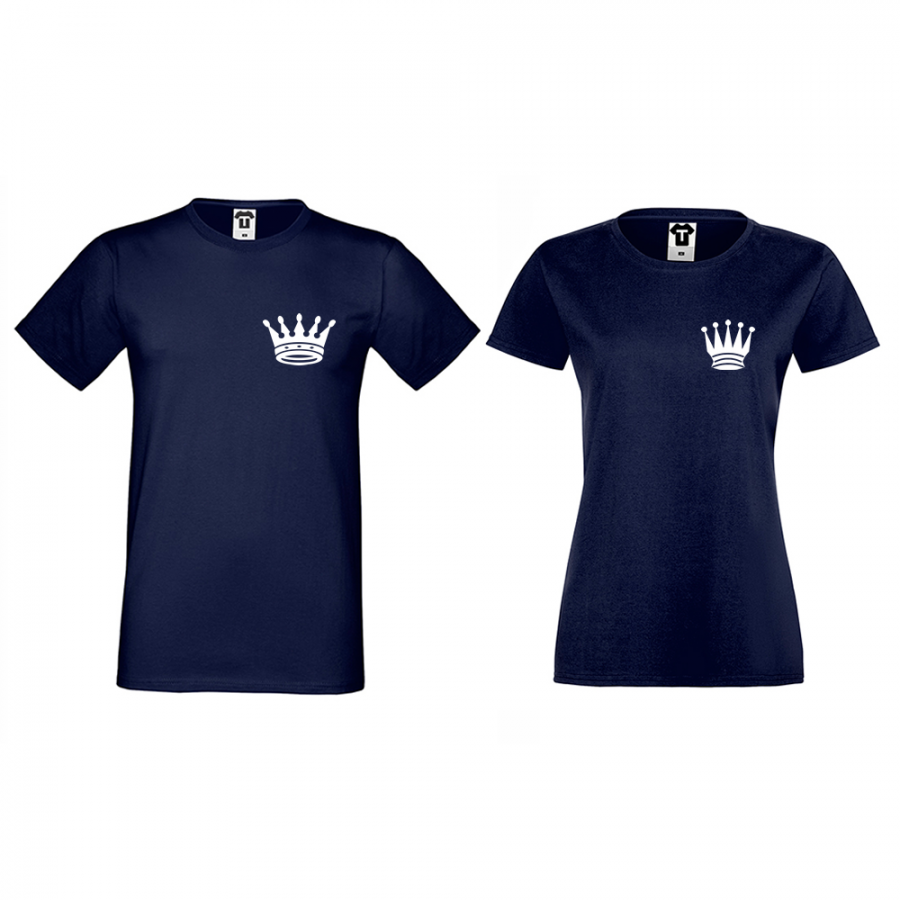 Σκούρο μπλε μπλουζάκια για ζευγάρια Pocket Crowns
