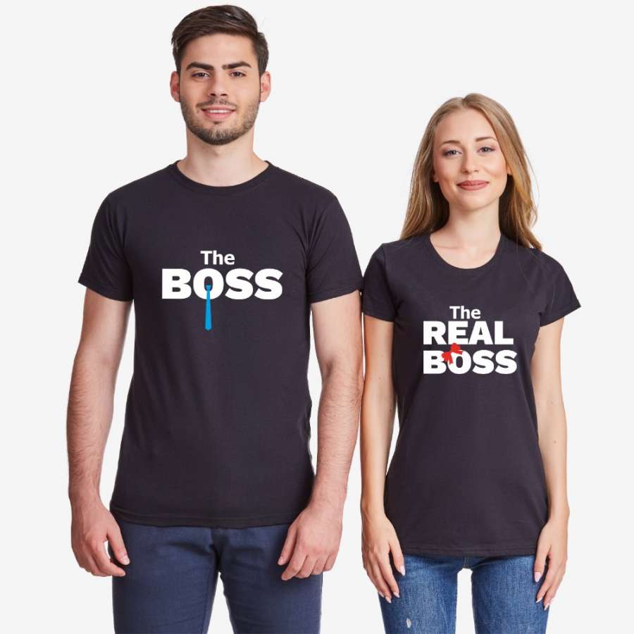 Μπλούζες για ζευγάρια μαύρο χρώμα The Real Boss Tie