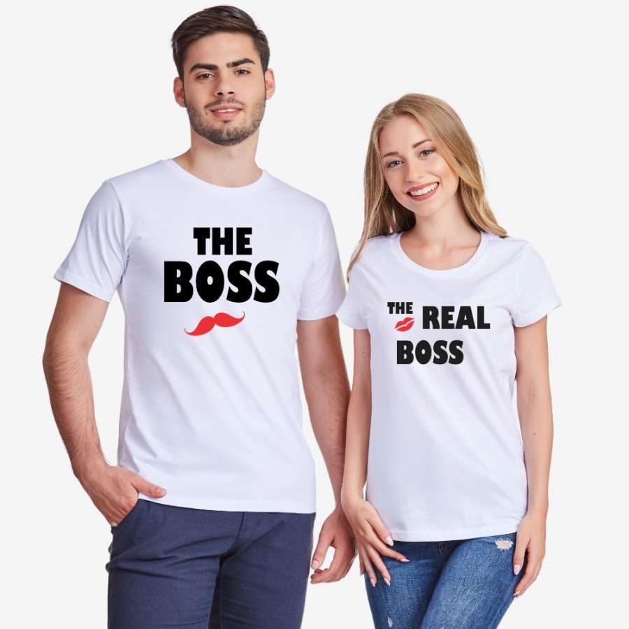 Σετ για ζευγάρια άσπρο χρώμα The Real Boss Kiss