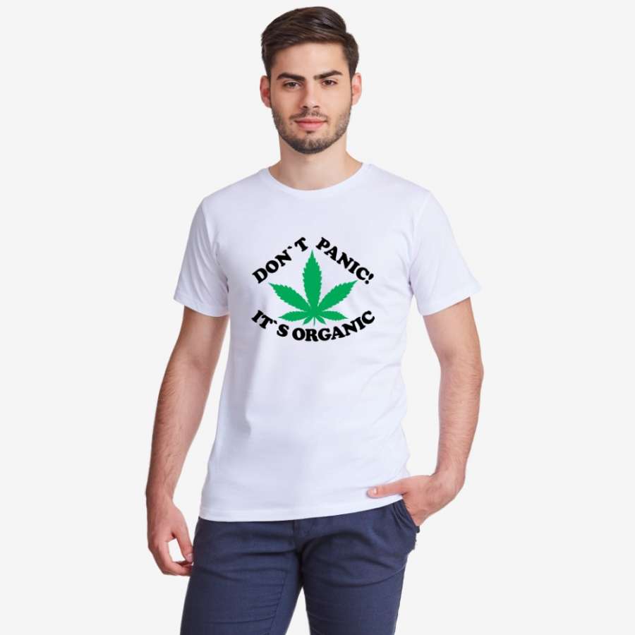 Ανδρική άσπρη ή μαύρη μπλούζα Don't panic It's organic