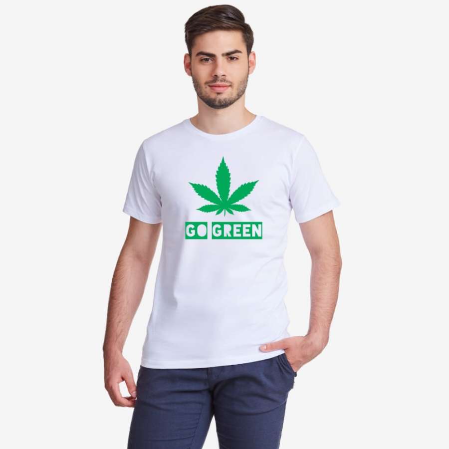 Ανδρική μπλούζα άσπρο χρώμα Go Green