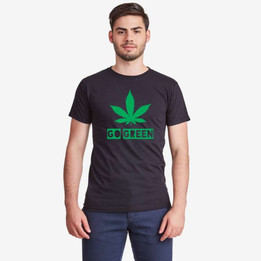 Ανδρική μπλούζα μαύρο χρώμα Go Green