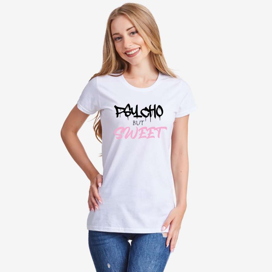 Γυναικεία άσπρη ή μαύρη μπλούζα Psycho but Sweet