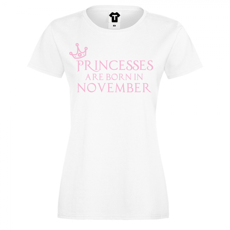 Γυναικεία λευκή μπλούζα Princesses Are Born In November
