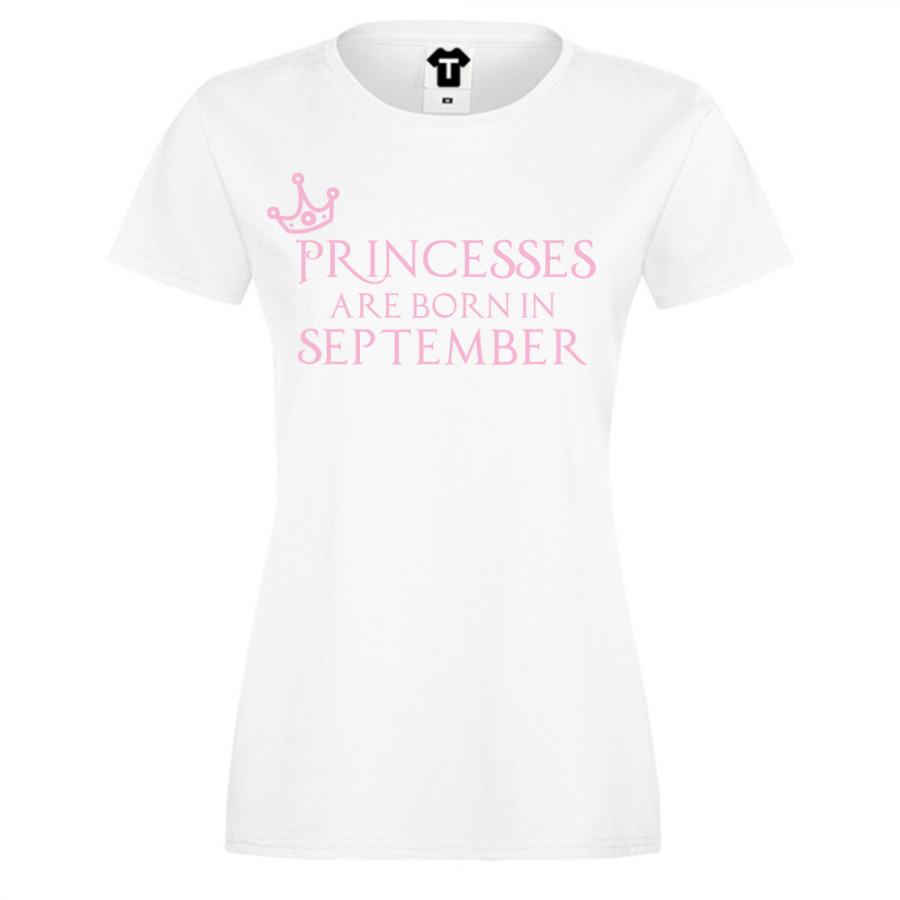 Γυναικεία λευκή μπλούζα Princesses Are Born In September