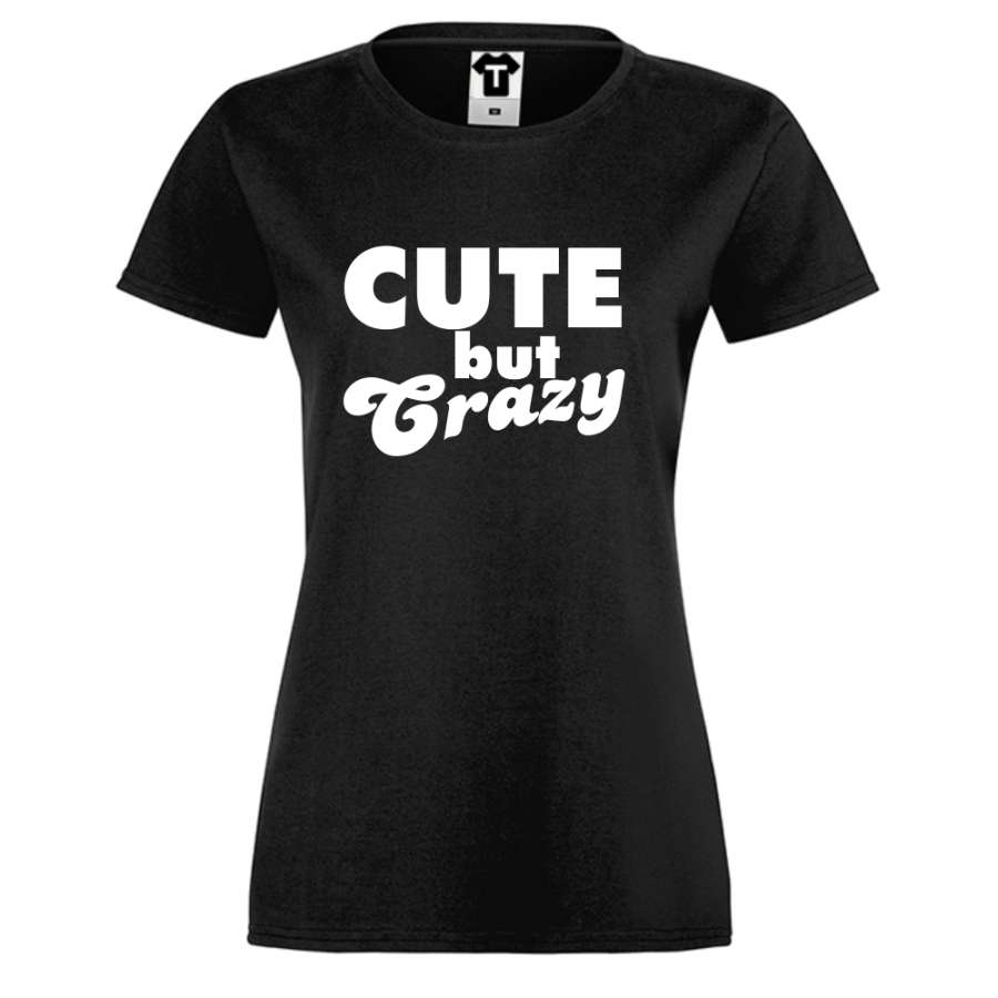 Γυναικεία μαύρη μπλούζα Cute But Crazy