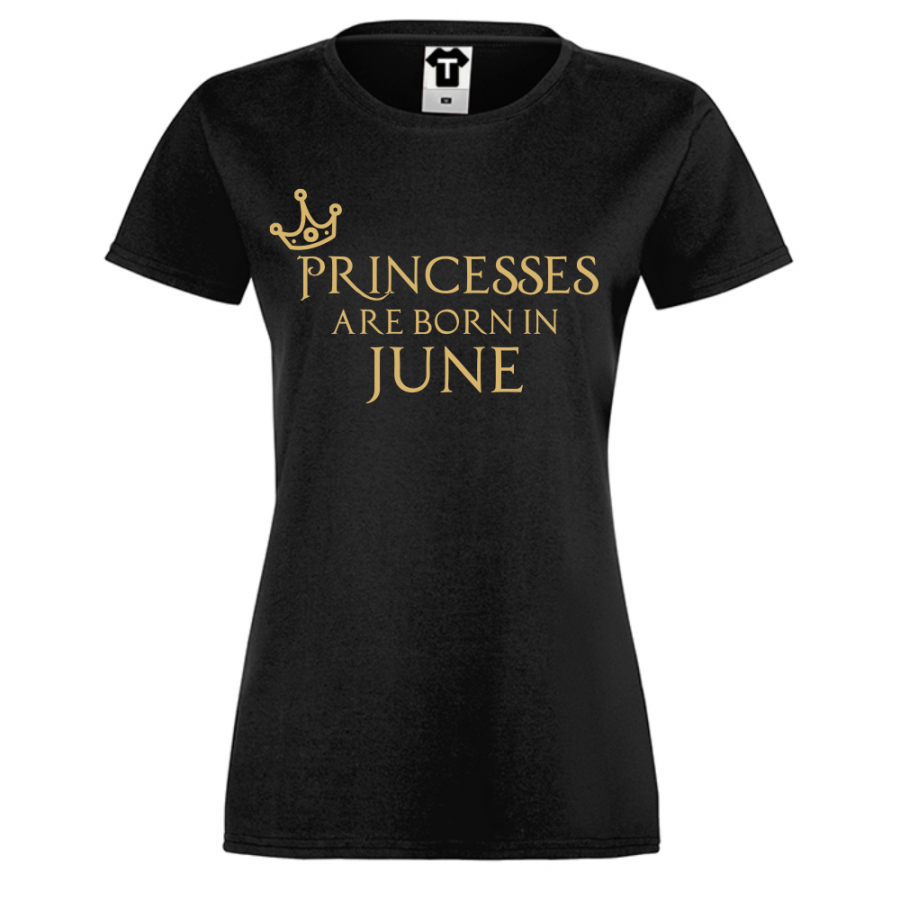 Γυναικεία μαύρη μπλούζα Princesses Are Born In June