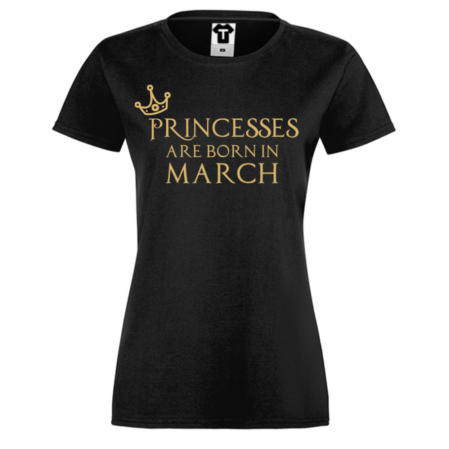 Γυναικεία μαύρη μπλούζα Princesses Are Born In March