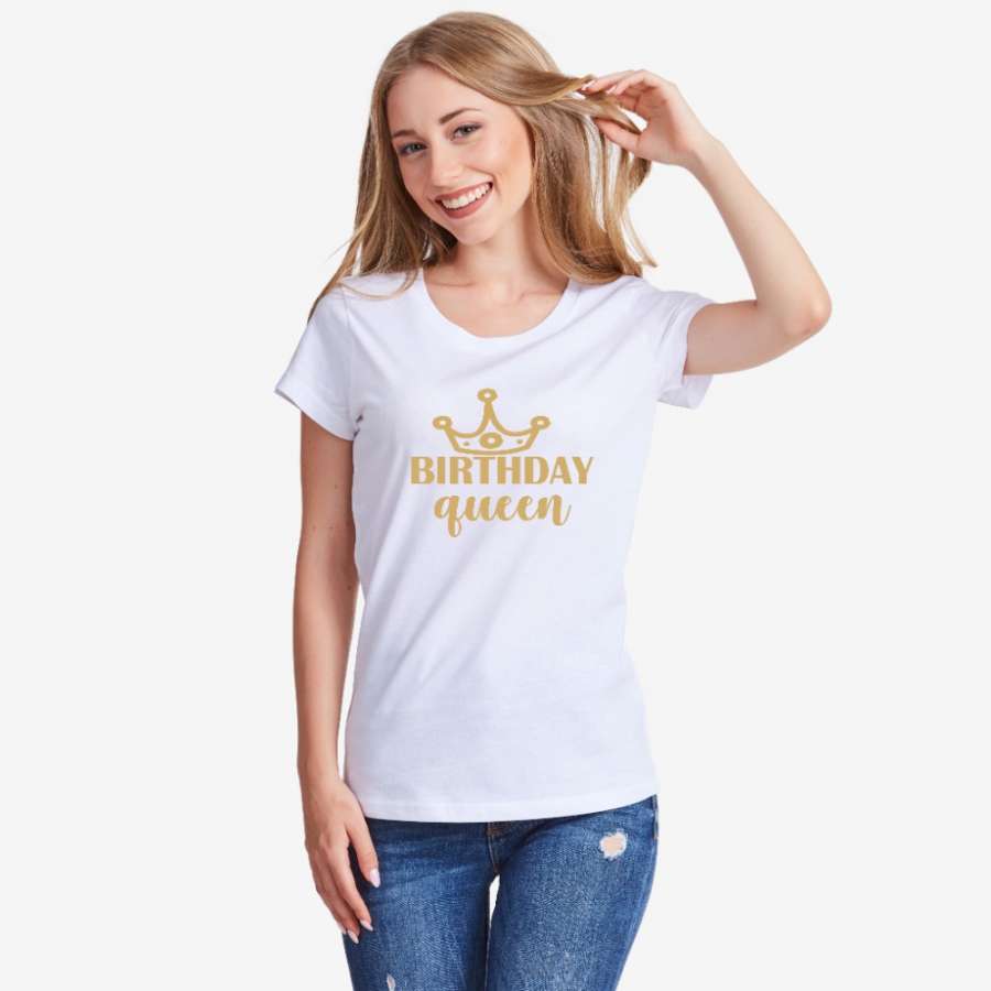 Γυναικεία μπλούζα άσπρο χρώμα Birthday Queen