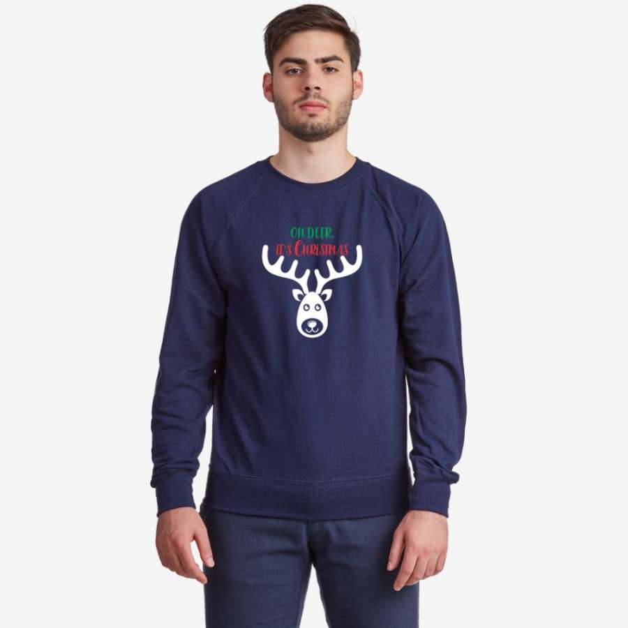Ανδρική σκούρο μπλε ή γκρι μπλούζα  Oh Deer it's Christmas