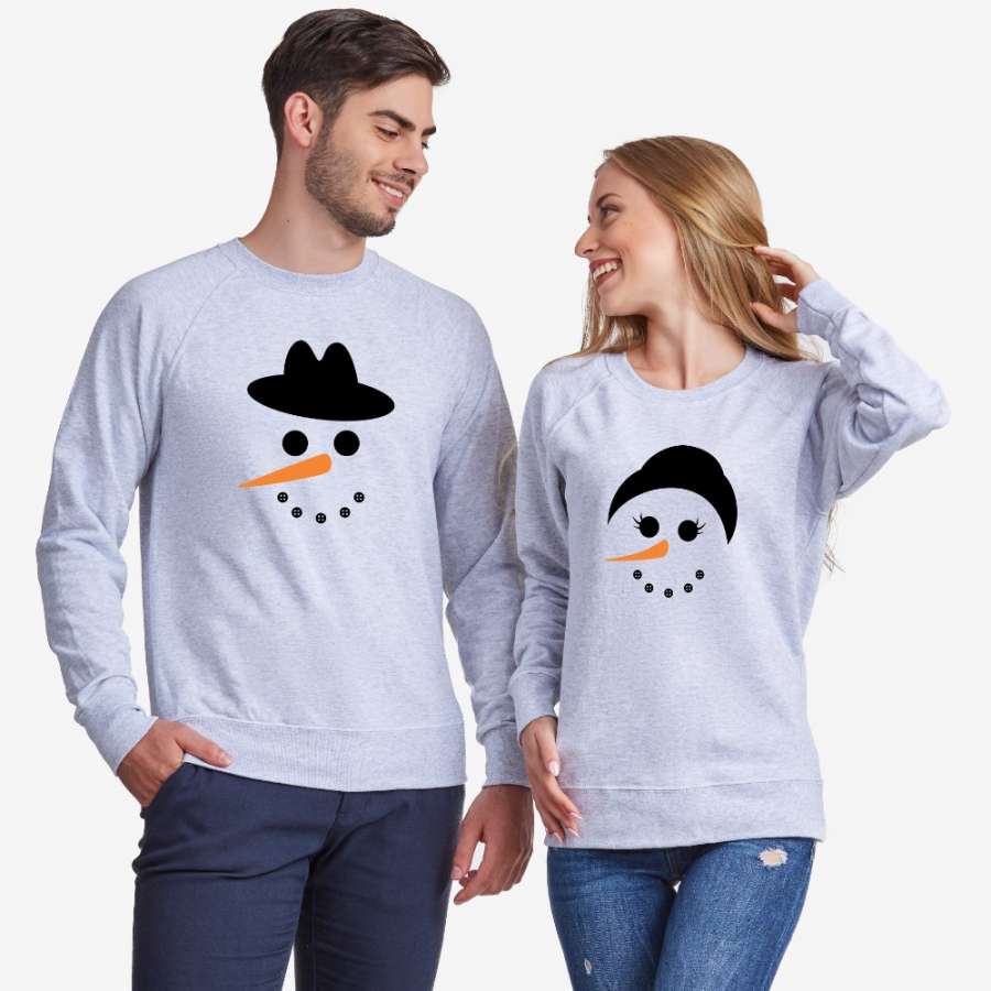 Γκρι ή σκούρο μπλε μπλούζες για ζευγάρια Snow Couple