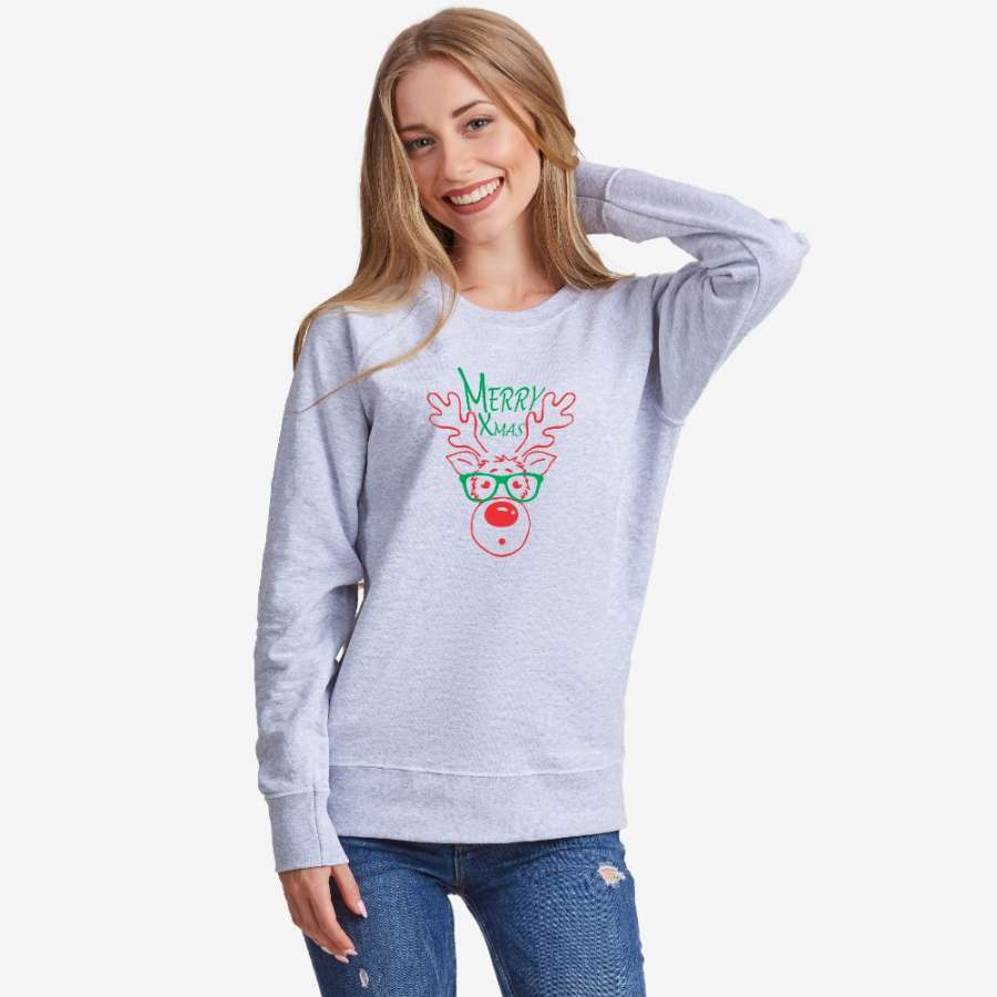 Γυναικεία σκούρο μπλε ή γκρι μπλούζα Merry Christmas