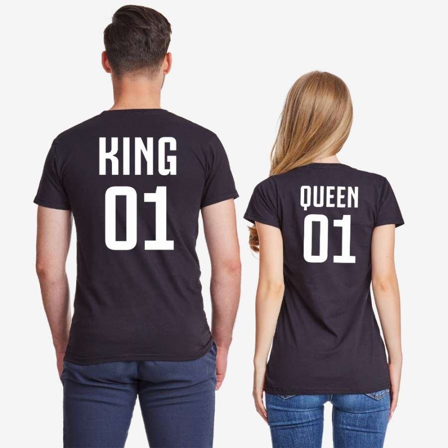 Μπλούζα για ζευγάρια σε άσπρο ή μαύρο χρώμα King 01 и Queen 01