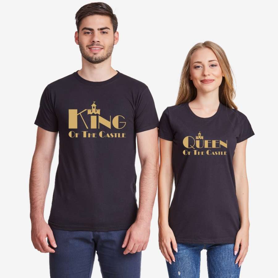 Μπλούζα για ζευγάρια σε άσπρο ή μαύρο χρώμα King and Queen of the castle