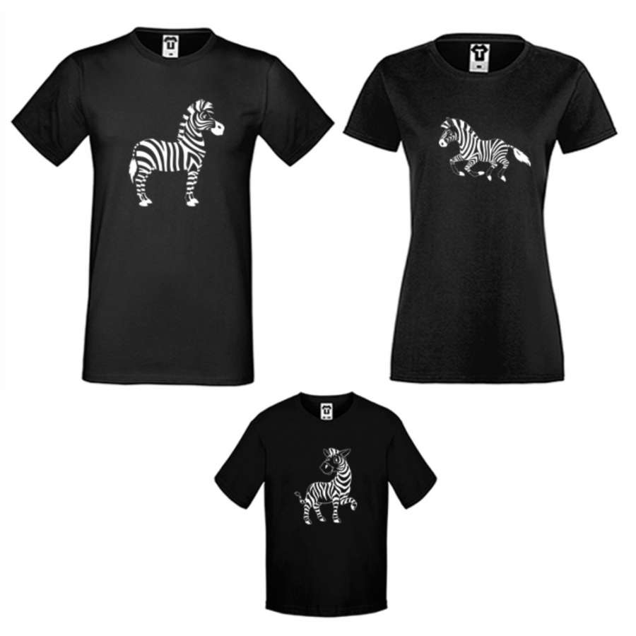 Οικογενειακό σετ σε άσπρο και μαύρο χρώμα Zebra Family