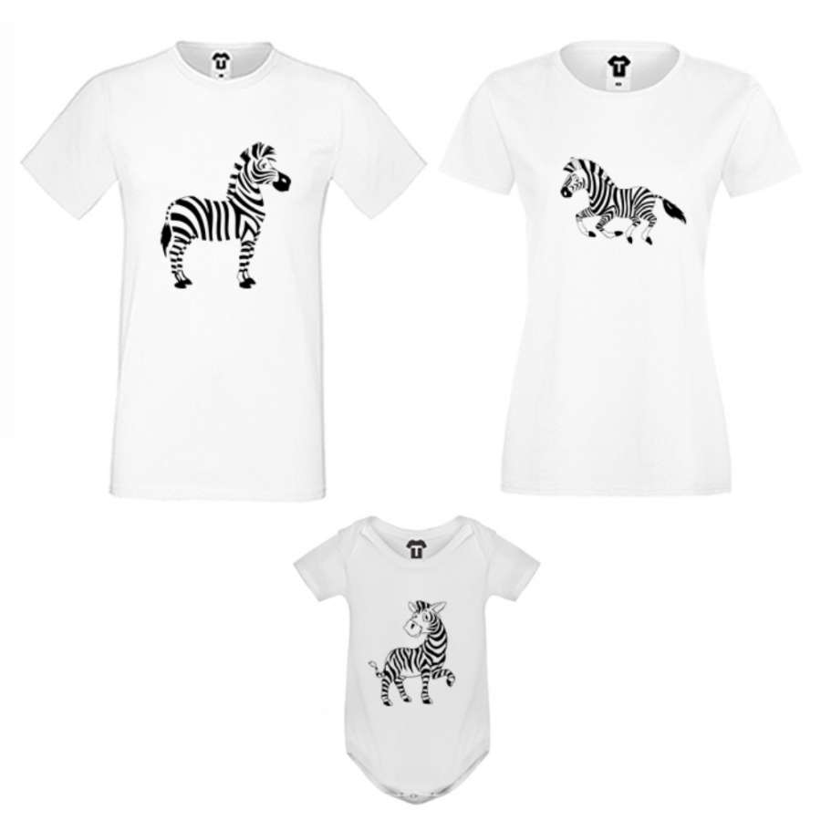 Οικογενειακό σετ σε άσπρο και μαύρο χρώμα Zebra Family