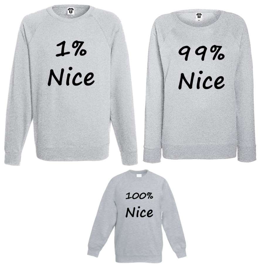 Σετ μπλούζες, μαμά, μπαμπάς και παιδί 100% NICE