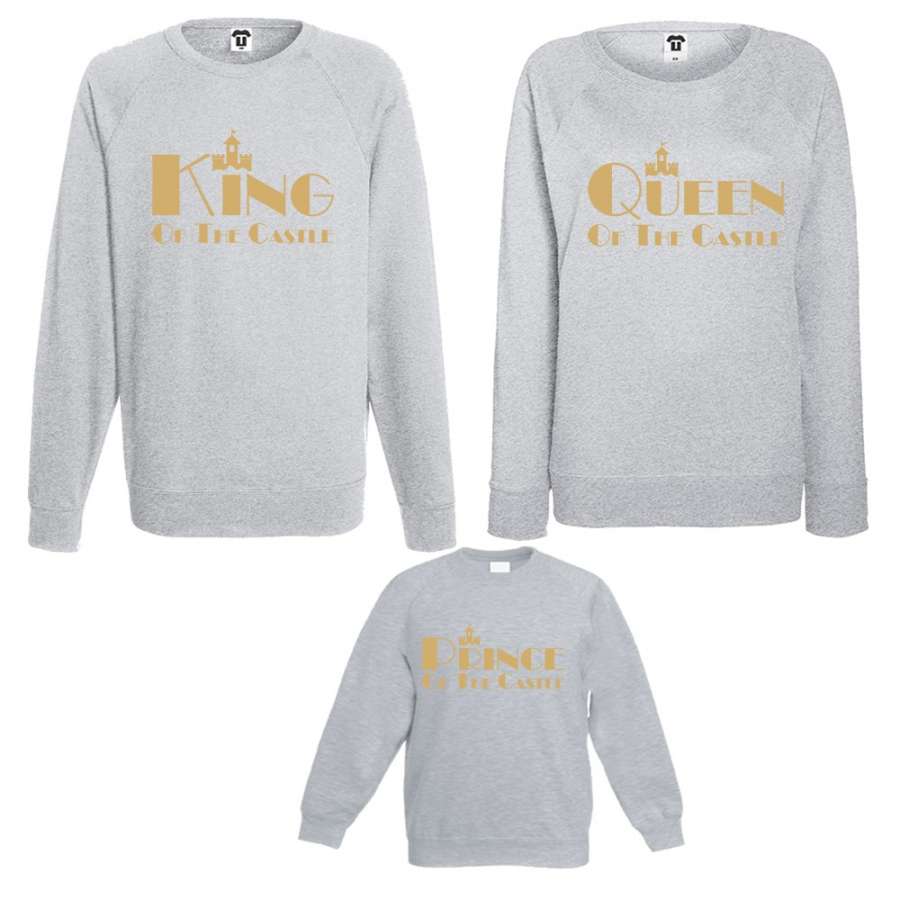 Σετ μπλούζες, μαμά, μπαμπάς και παιδί King, Queen and Prince of the castle