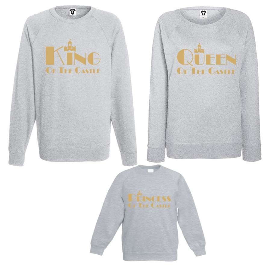 Σετ μπλούζες, μαμά, μπαμπάς και παιδί King, Queen and Princess of the castle