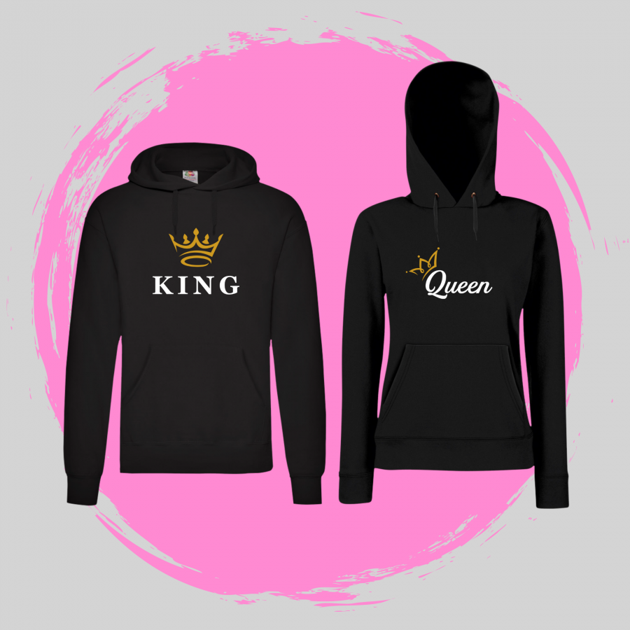 Σετ μαύρα φούτερ για ζευγάρια King & Queen 5