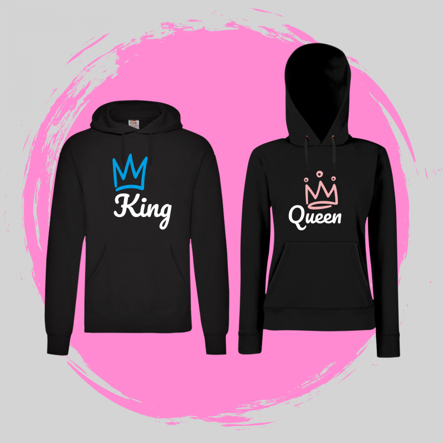 Σετ μαύρα φούτερ για ζευγάρια King & Queen 6