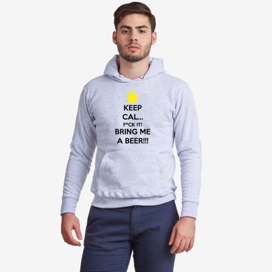Ανδρική μπλούζα γκρι χρώμα Keep Calm and Bring me a beer