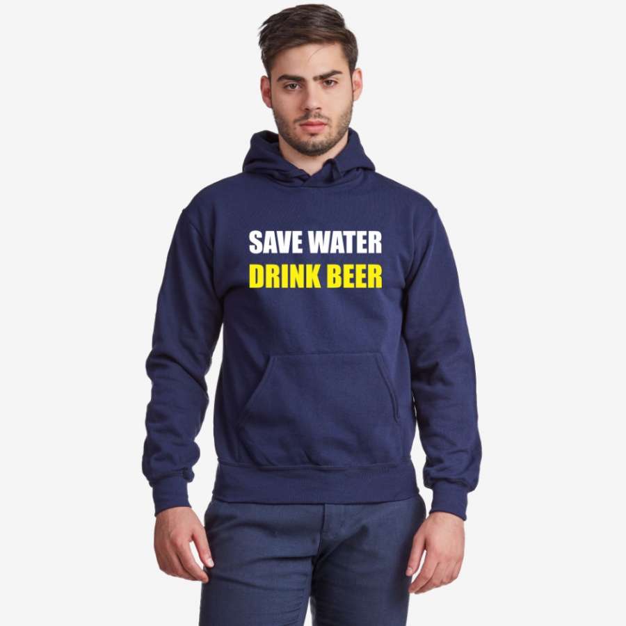 Ανδρικό φούτερ σκούρο μπλε Save Water Drink Beer