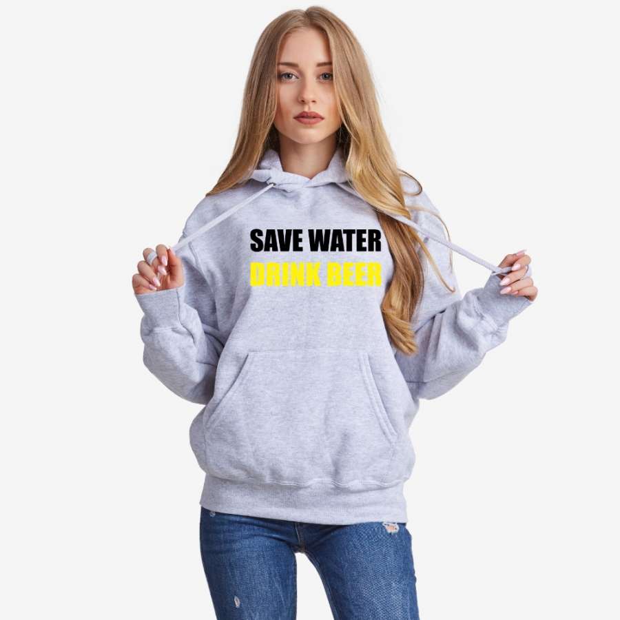 Γυναικείο φούτερ γκρι χρώμα Save Water Drink Beer