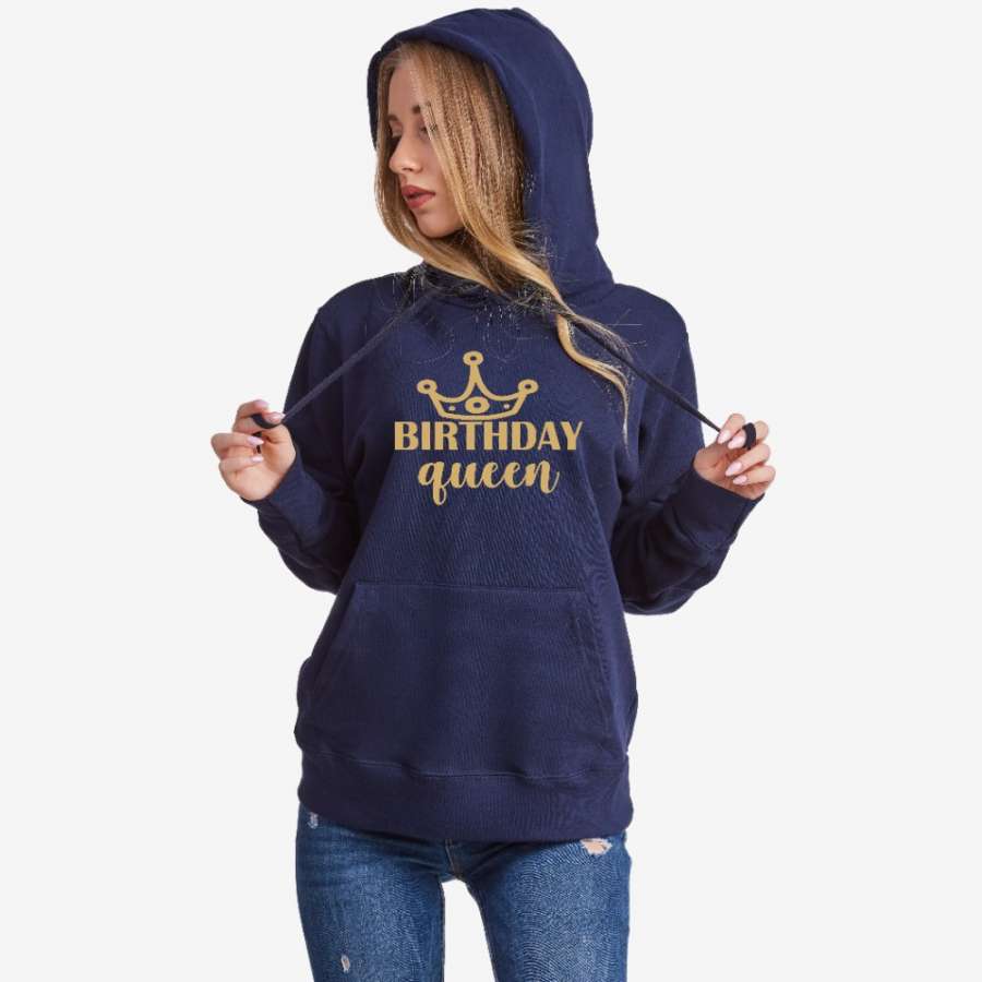 Γυναικείο φούτερ σκούρο μπλε χρώμα Birthday Queen