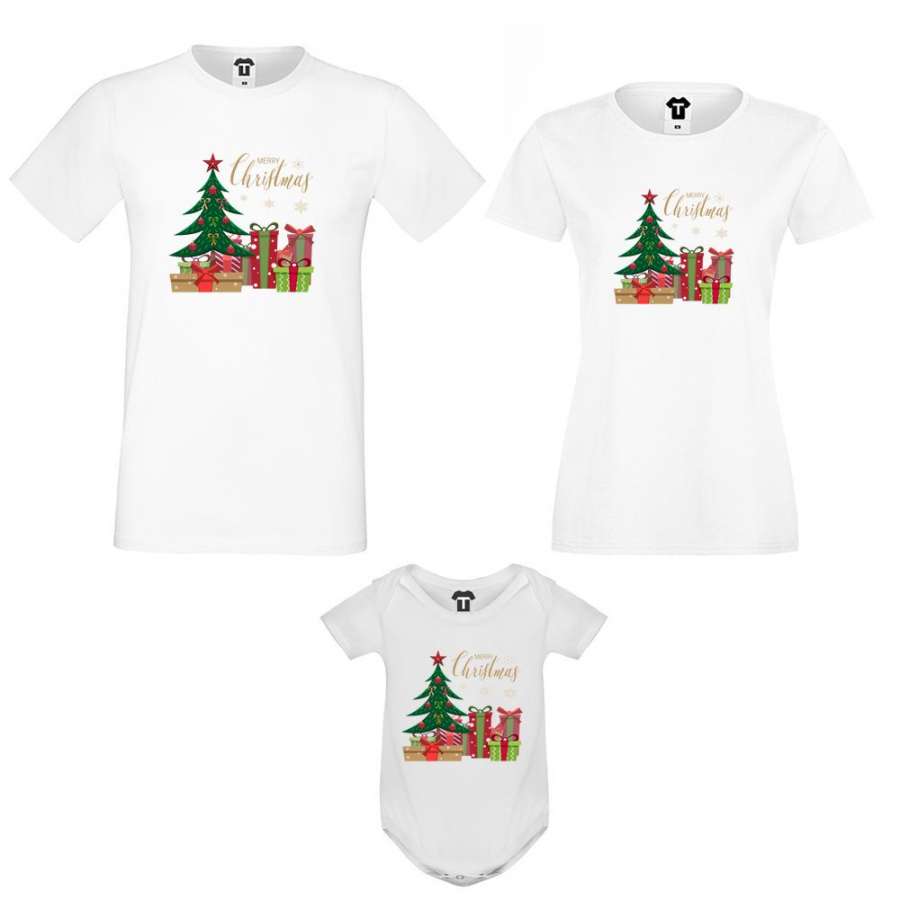 Σετ μαμά, μπαμπάς και παιδί Merry Christmas Gifts