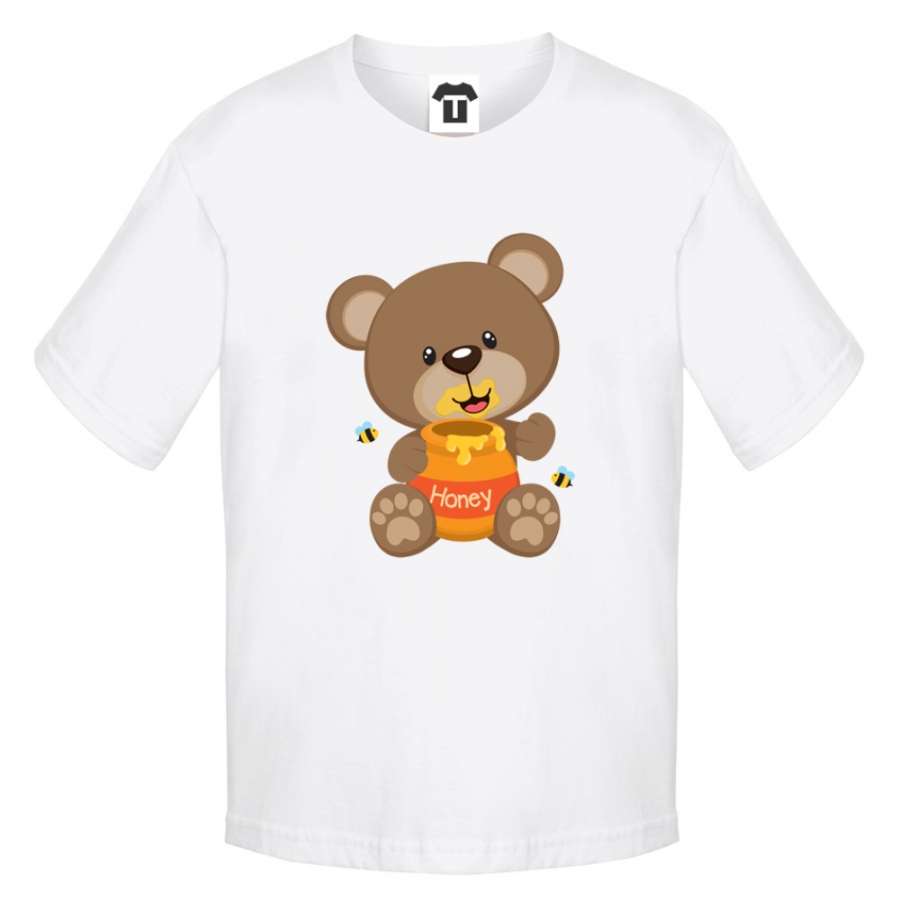Παιδική άσπρη μπλούζα Bear Honey