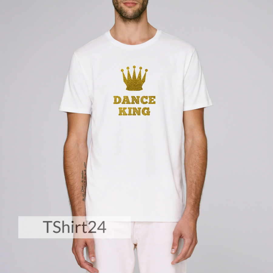 Ανδρική άσπρη μπλούζα από οργανικό βαμβάκι Dance King
