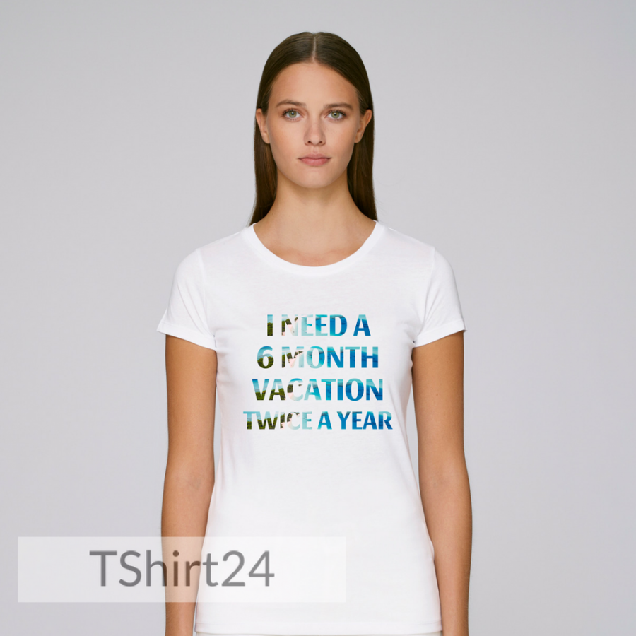 Γυναικεία άσπρη μπλούζα I need 6-month vacation
