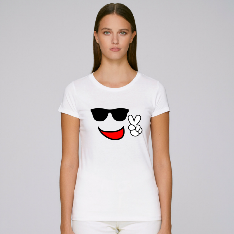 Γυναικεία άσπρη μπλούζα Smile Face