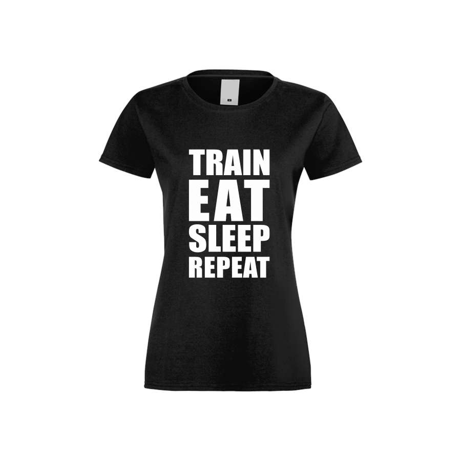 ΓΥΝΑΙΚΕΙΑ ΜΠΛΟΥΖΑ Train, Eat, Sleep, Repeat μαύρο